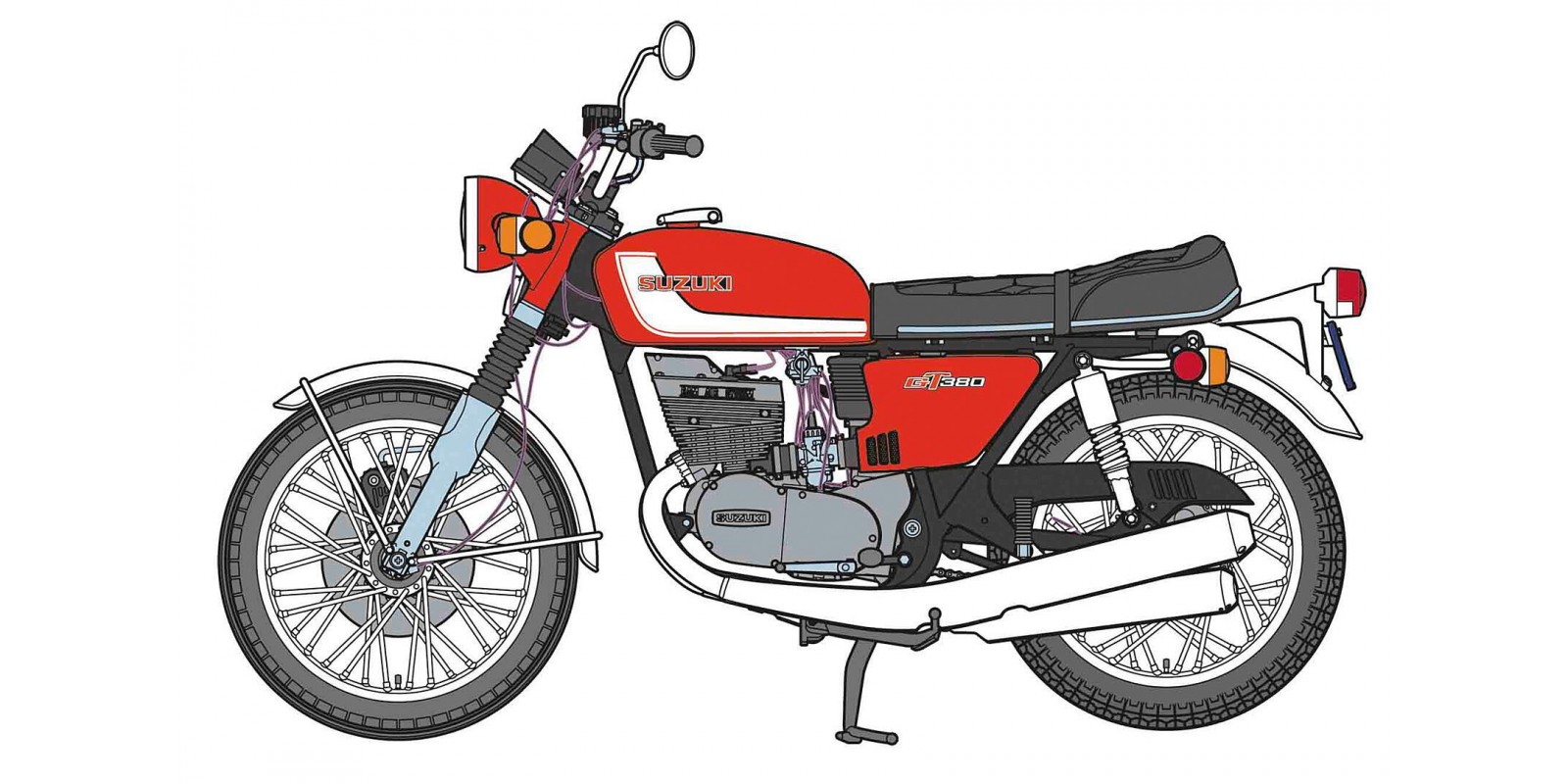 FA621756 1/12 Suzuki GT380 B, Red