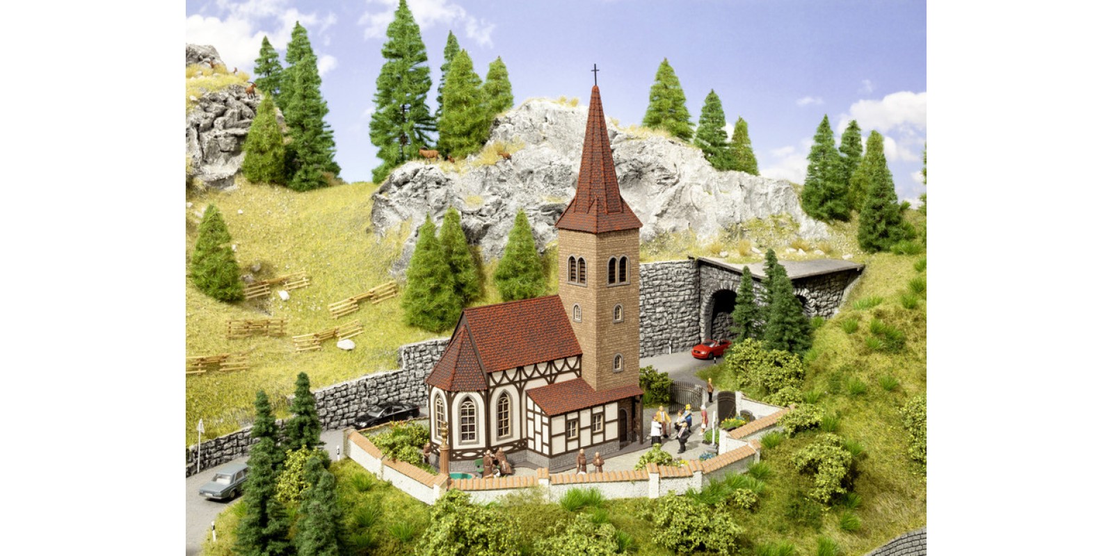 NO66906 Church "St George" with micro-sound Bell Ringing